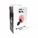 Силіконова анальна пробка М Art of Sex - Silicone Butt plug Rabbit Tail Pink, діаметр 3,5 см - мініатюра 4
