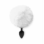 Силіконова анальна пробка М Art of Sex - Silicone Butt plug Rabbit Tail White, діаметр 3,5 см - мініатюра 2