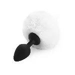Силіконова анальна пробка М Art of Sex - Silicone Butt plug Rabbit Tail White, діаметр 3,5 см - мініатюра 1