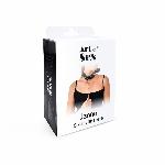 Нашийник з повідцем із натуральної шкіри із заклепками Art of Sex - Jenna Collar with Leash, чорний - мініатюра 4