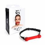 Кляп-палиця на ременях Art of Sex – Gag Stick Silicon, червоний, натуральна шкіра - мініатюра 4