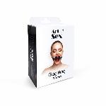 Кляп-розширювач силіконове кільце Art of Sex – Gag Ring, чорний, натуральна шкіра - мініатюра 4