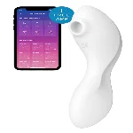 Вакуумний смарт-стимулятор із вібрацією Satisfyer Curvy Trinity 5 (White), керування зі смартфона - мініатюра 1