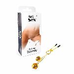 Затискач для клітора з бубонцями Art of Sex - Beverly clit clamp, Золото - мініатюра 4