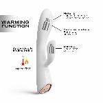 Вібратор-кролик з підігрівом Dorcel FLEXI RABBIT WHITE, гнучкий стовбур - мініатюра 2