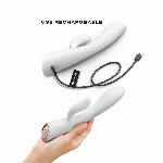 Вібратор-кролик з підігрівом Dorcel FLEXI RABBIT WHITE, гнучкий стовбур - мініатюра 4