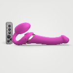 Безремінний вібрострапон з вакуумною стимуляцією Strap-On-Me MULTI ORGASM Fuchsia M, регульований - мініатюра 1