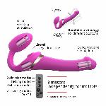 Безремінний вібрострапон з вакуумною стимуляцією Strap-On-Me MULTI ORGASM Fuchsia M, регульований - мініатюра 2