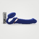Безремінний вібрострапон з вакуумною стимуляцією Strap-On-Me MULTI ORGASM Blue L, регульований - мініатюра 1