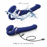 Безремінний вібрострапон з вакуумною стимуляцією Strap-On-Me MULTI ORGASM Blue L, регульований - мініатюра 4