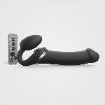 Безремінний вібрострапон з вакуумною стимуляцією Strap-On-Me MULTI ORGASM Black XL, регульований - мініатюра 1
