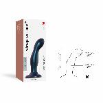 Дилдо Strap-On-Me DILDO PLUG SNAKY METALLIC BLUE, розмір M, діаметр 4 см, ввідна довжина 15,3 см - мініатюра 4