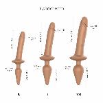 Анальна пробка з дилдо 2в1 Strap-On-Me SWITCH PLUG-IN REALISTIC DILDO Caramel S, діаметр 3,3/2,9 см - мініатюра 4