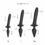 Анальна пробка з дилдо 2в1 Strap-On-Me SWITCH PLUG-IN REALISTIC DILDO Black L, діаметр 4,5/3,4 см - мініатюра 4