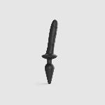 Анальна пробка з дилдо 2в1 Strap-On-Me SWITCH PLUG-IN REALISTIC DILDO Black L, діаметр 4,5/3,4 см - мініатюра 1