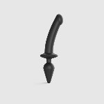 Анальна пробка з дилдо 2в1 Strap-On-Me SWITCH PLUG-IN DILDO Black XXL, діаметр 5,2/3,9 см - мініатюра 1