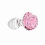 Скляна анальна пробка Pillow Talk Rosy Luxurious Glass Anal Plug, ⌀3,3 см, віброкуля в подарунок - мініатюра 2