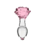 Скляна анальна пробка Pillow Talk Rosy Luxurious Glass Anal Plug, ⌀3,3 см, віброкуля в подарунок - мініатюра 1
