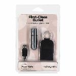 Віброкуля PowerBullet First-Class Bullet 2.5″ with Key Chain Pouch, Silver, 9 режимів вібрації - мініатюра 6