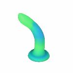 Фалоімітатор, що світиться в темряві, ADDICTION Rave 8″, Glow in the Dark Dildo Blue Green, 20,3 см - мініатюра 2