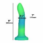 Фалоімітатор, що світиться в темряві, ADDICTION Rave 8″, Glow in the Dark Dildo Blue Green, 20,3 см - мініатюра 4