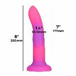 Фалоімітатор, що світиться в темряві, ADDICTION Rave 8″, Glow in the Dark Dildo Pink Purple, 20,3 см - мініатюра 4