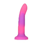 Фалоімітатор, що світиться в темряві, ADDICTION Rave 8″, Glow in the Dark Dildo Pink Purple, 20,3 см - мініатюра 1