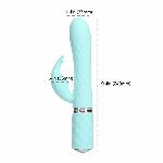 Розкішний кролик з ротацією та вібрацією Pillow Talk Lively Teal, кристал Сваровскі - мініатюра 4
