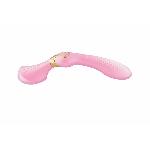 Вібромасажер Shunga Zoa Light Pink, двосторонній - мініатюра 2