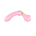 Вібромасажер Shunga Zoa Light Pink, двосторонній - мініатюра 1