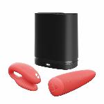 Смарт-вібратор для пар We-Vibe Chorus Crave Coral, сенсорне керування вібраціями стисненням пульта - мініатюра 7