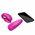 Смарт-вібратор для пар We-Vibe Chorus Cosmic Pink, сенсорне керування вібраціями стисненням пульта - мініатюра 5