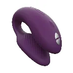 Смарт-вібратор для пар We-Vibe Chorus Purple, сенсорне керування вібраціями стисненням пульта - мініатюра 1