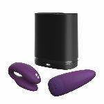 Смарт-вібратор для пар We-Vibe Chorus Purple, сенсорне керування вібраціями стисненням пульта - мініатюра 7