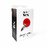Металева анальна пробка М Art of Sex - Metal Butt plug Rabbit Tail Red, діаметр 3,4 см - мініатюра 4