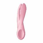 Кліторальний вібратор Satisfyer Threesome 1 Pink з трьома гнучкими пальчиками - мініатюра 3
