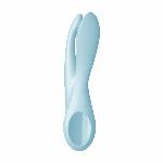 Кліторальний вібратор Satisfyer Threesome 1 Light Blue з трьома гнучкими пальчиками - мініатюра 3