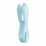 Кліторальний вібратор Satisfyer Threesome 1 Light Blue з трьома гнучкими пальчиками - мініатюра 5