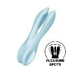 Кліторальний вібратор Satisfyer Threesome 1 Light Blue з трьома гнучкими пальчиками - мініатюра 1