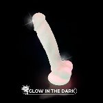 Фалоімітатор SilexD Johnny Pink Glow in the dark, двошаровий, силікон+Silexpan, діаметр 3,5см - мініатюра 12