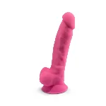 Фалоімітатор SilexD Johnny Pink Glow in the dark, двошаровий, силікон+Silexpan, діаметр 3,5см - мініатюра 1