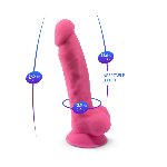 Фалоімітатор SilexD Johnny Pink Glow in the dark, двошаровий, силікон+Silexpan, діаметр 3,5см - мініатюра 9