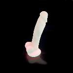 Фалоімітатор SilexD Johnny Pink Glow in the dark, двошаровий, силікон+Silexpan, діаметр 3,5см - мініатюра 3