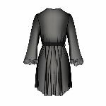 Пеньюар Passion AMBERLY PEIGNOIR 6XL/7XL, black, ажурні декольте та манжети, широкі рукави - мініатюра 4