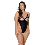 Боді з екошкіри Passion CELINE BODY 6XL/7XL black, з доступом, відкритий - мініатюра 1