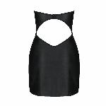 Мінісукня з екошкіри Passion CELINE CHEMISE 6XL/7XL, black, шнурівка, трусики в комплекті - мініатюра 4