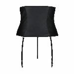 Пояс-корсет з екошкіри Passion CELINE SET with Open Bra 6XL/7XL, black, шнурівка, пажі, стрінги - мініатюра 4