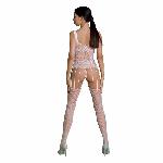 Бодістокінг Passion ECO BS001 One Size white, з доступом, імітація підв’язок, флористичний декор - мініатюра 2
