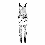 Бодістокінг Passion ECO BS001 One Size white, з доступом, імітація підв’язок, флористичний декор - мініатюра 4