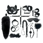 Набір BDSM Art Of Sex – Maxi BDSM Set Leather, 13 предметів, чорний, натуральна шкіра - мініатюра 1